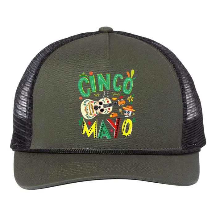 Lets Fiesta Squad 5 De Mayo Mexican Fiesta Retro Rope Trucker Hat Cap