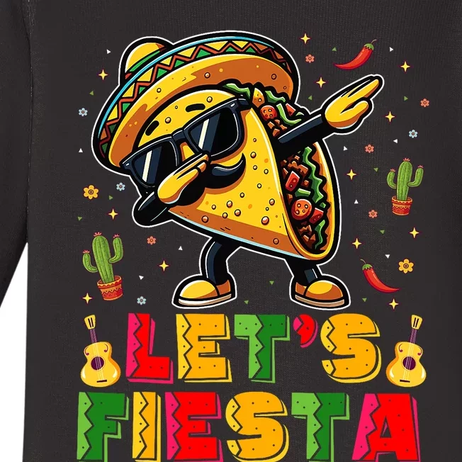 LetS Fiesta Taco Cinco De Mayo Mexican Party Baby Long Sleeve Bodysuit