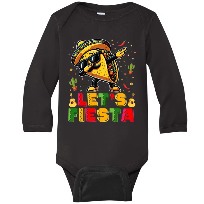 LetS Fiesta Taco Cinco De Mayo Mexican Party Baby Long Sleeve Bodysuit