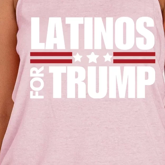 Latinos For Trump 2024 Patriot Conservative Republican Gift Women's Knotted Racerback Tank