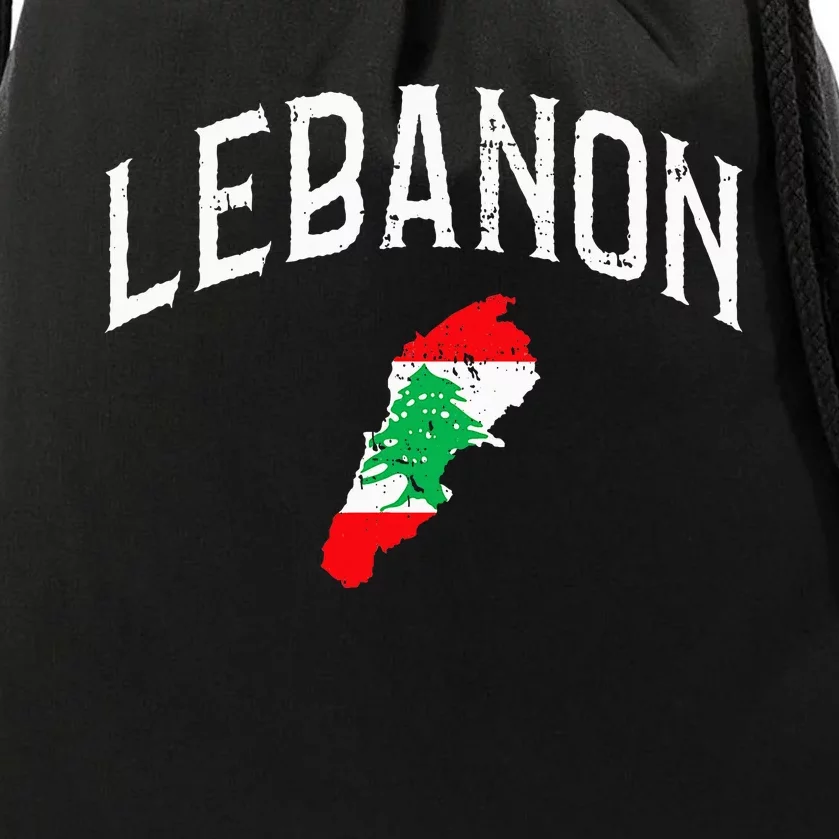 Lebanon Flag Throwback Sport Souvenir Drawstring Bag