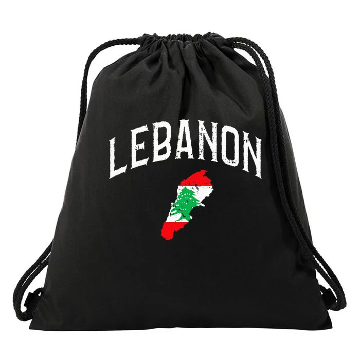 Lebanon Flag Throwback Sport Souvenir Drawstring Bag