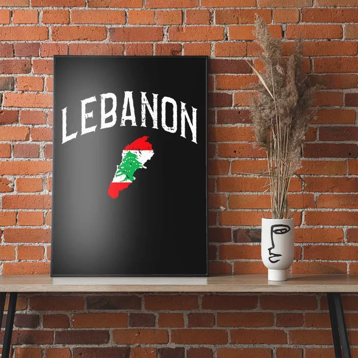 Lebanon Flag Throwback Sport Souvenir Poster