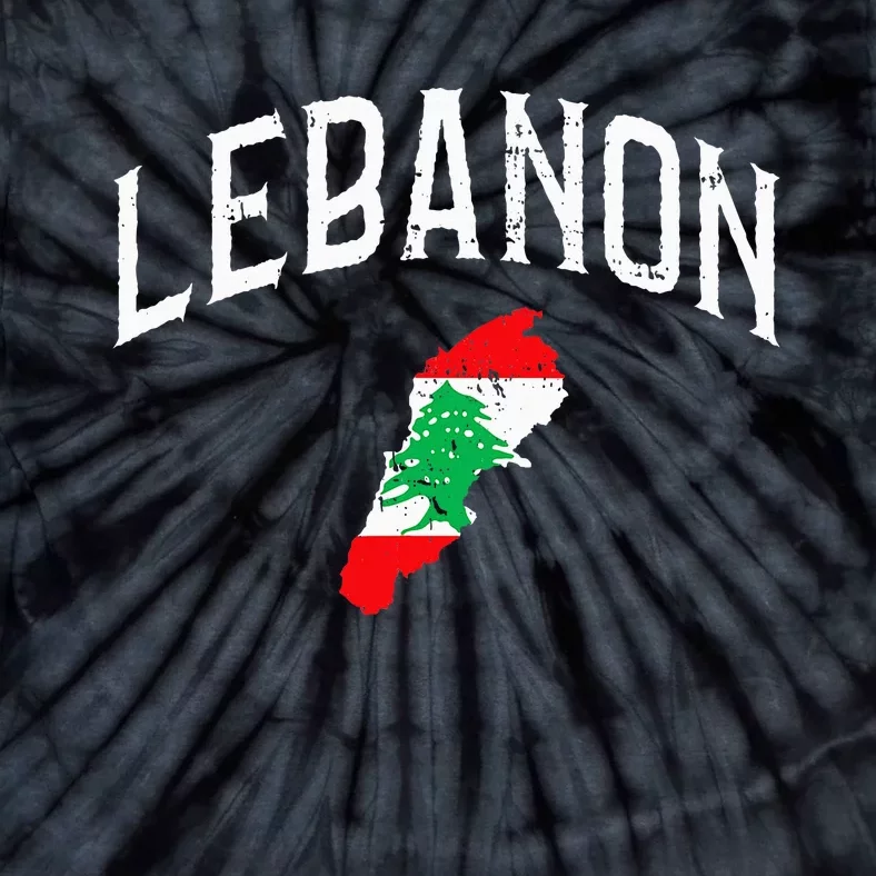 Lebanon Flag Throwback Sport Souvenir Tie-Dye T-Shirt