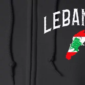 Lebanon Flag Throwback Sport Souvenir Full Zip Hoodie