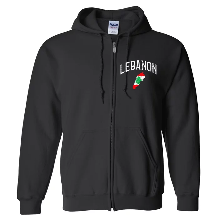 Lebanon Flag Throwback Sport Souvenir Full Zip Hoodie