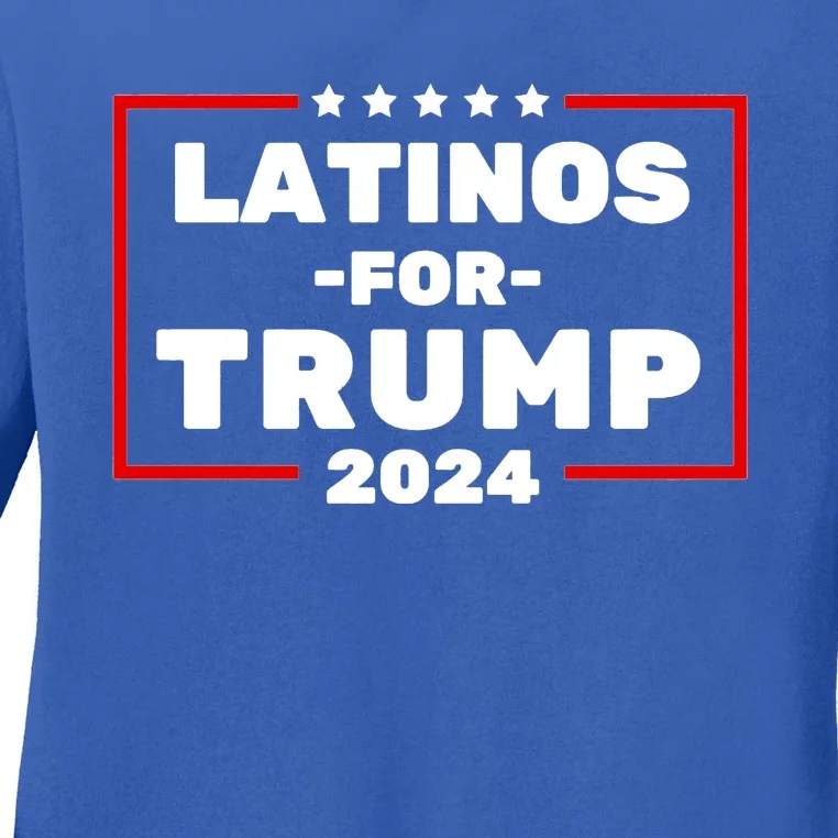 Latinos For Trump 2024 Usa Proud Latino Ladies Long Sleeve Shirt