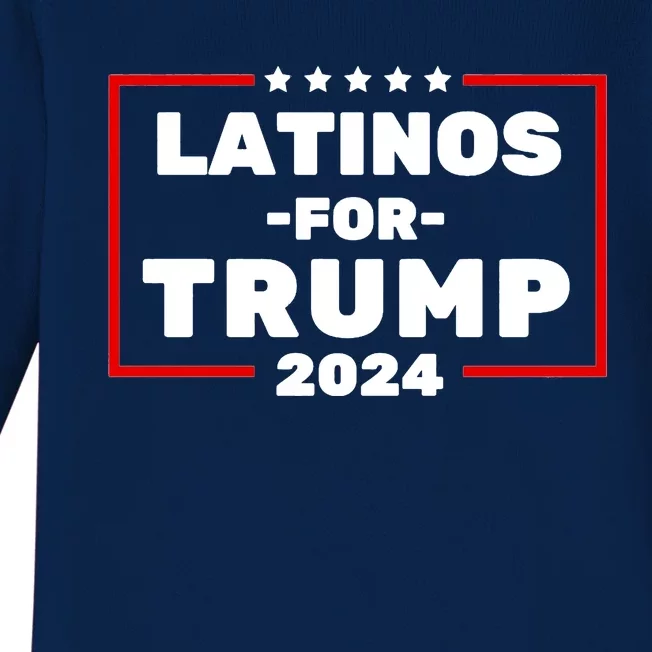 Latinos For Trump 2024 Usa Proud Latino Baby Long Sleeve Bodysuit