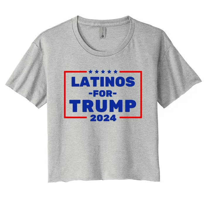 Latinos For Trump 2024 Usa Proud Latino Women's Crop Top Tee