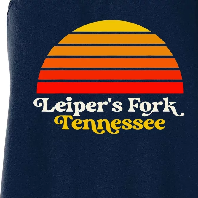 Leiper's Fork Tennessee Retro Sunset Nashville Women's Racerback Tank