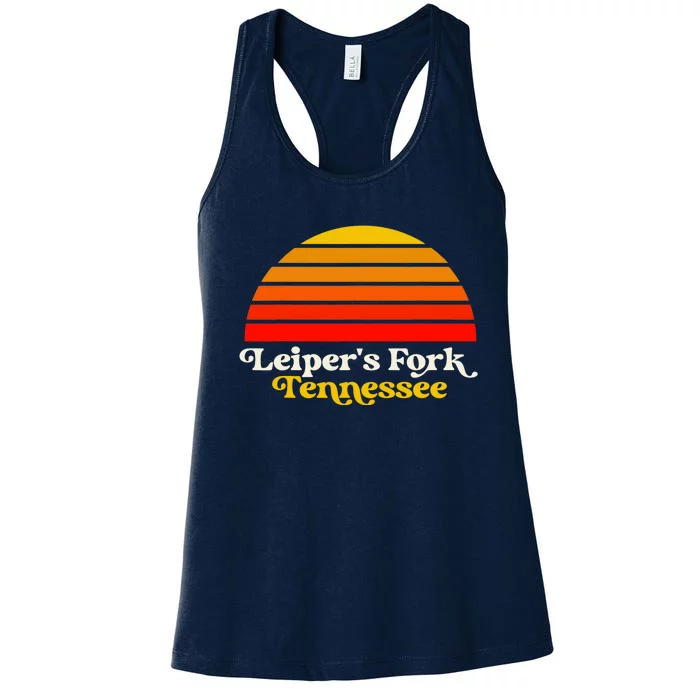 Leiper's Fork Tennessee Retro Sunset Nashville Women's Racerback Tank