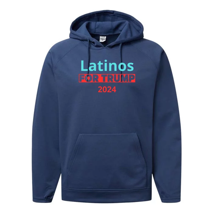 Latinos For Trump 2024 Performance Fleece Hoodie