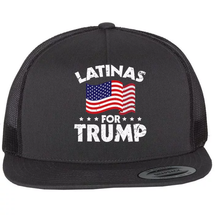 Latinas For Trump 2020 Reelect Donald Trump 45 Flat Bill Trucker Hat