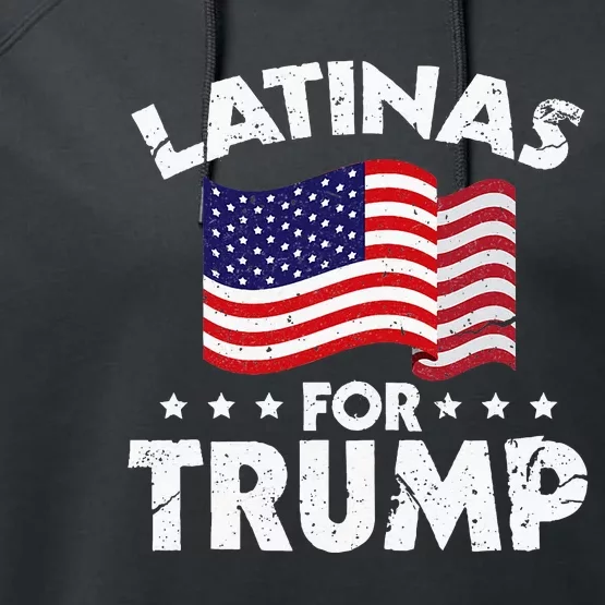 Latinas For Trump 2020 Reelect Donald Trump 45 Performance Fleece Hoodie