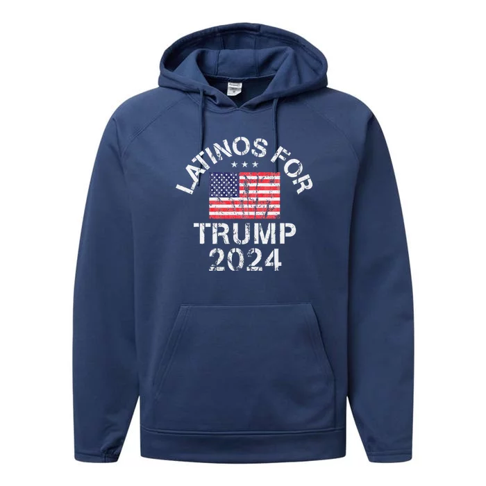 Latinos For Trump 2024 Performance Fleece Hoodie