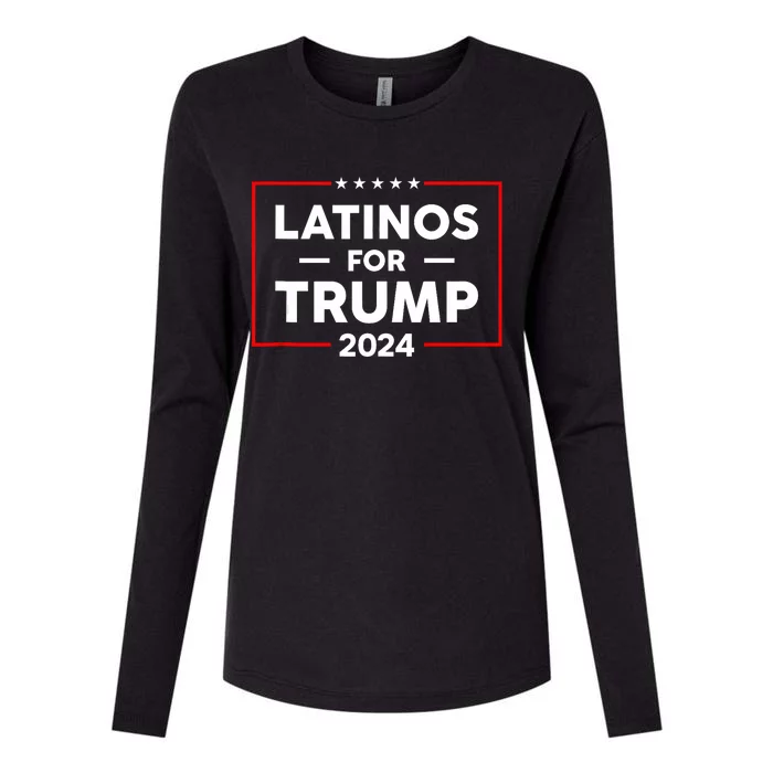 Latinos For Trump 2024 Womens Cotton Relaxed Long Sleeve T-Shirt