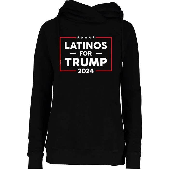 Latinos For Trump 2024 Womens Funnel Neck Pullover Hood