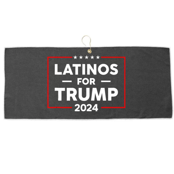 Latinos For Trump 2024 Large Microfiber Waffle Golf Towel