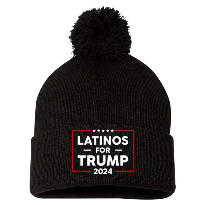 Latinos For Trump 2024 Pom Pom 12in Knit Beanie