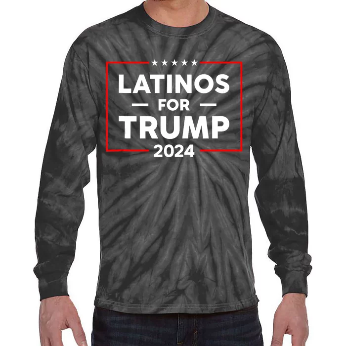 Latinos For Trump 2024 Tie-Dye Long Sleeve Shirt