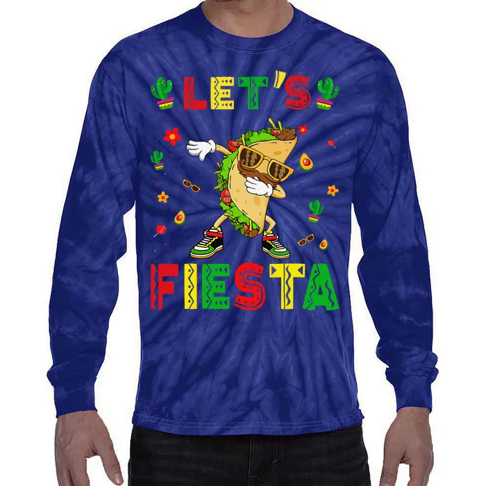 LetS Fiesta Tacos Dabbing Cinco De Mayo Mexican Party Tie-Dye Long Sleeve Shirt