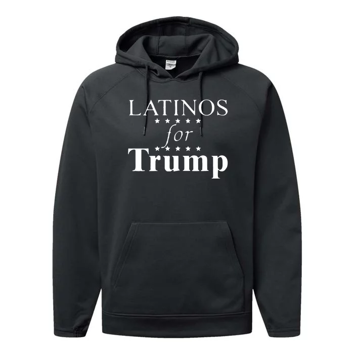 Latinos For Trump Red Performance Fleece Hoodie