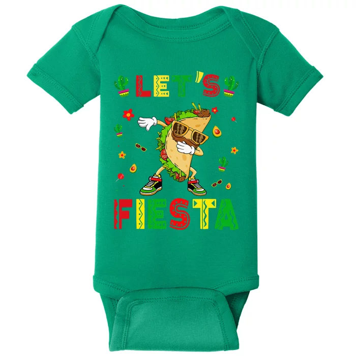 Let's Fiesta Tacos Dabbing Cinco De Mayo Mexican Party Baby Bodysuit