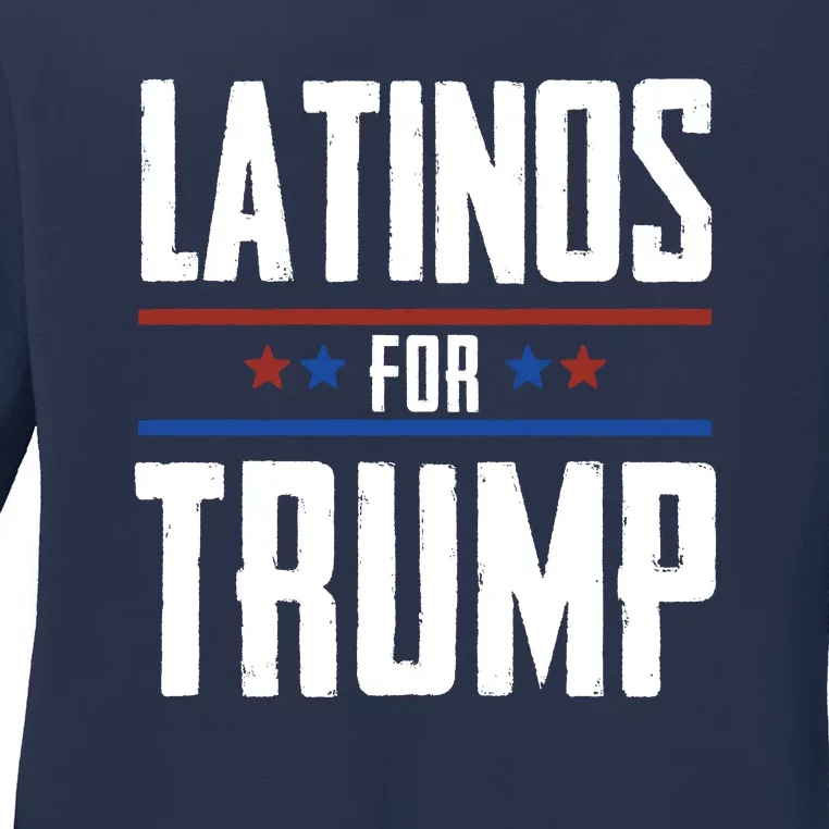 Latinos For Trump 2024 Ladies Long Sleeve Shirt