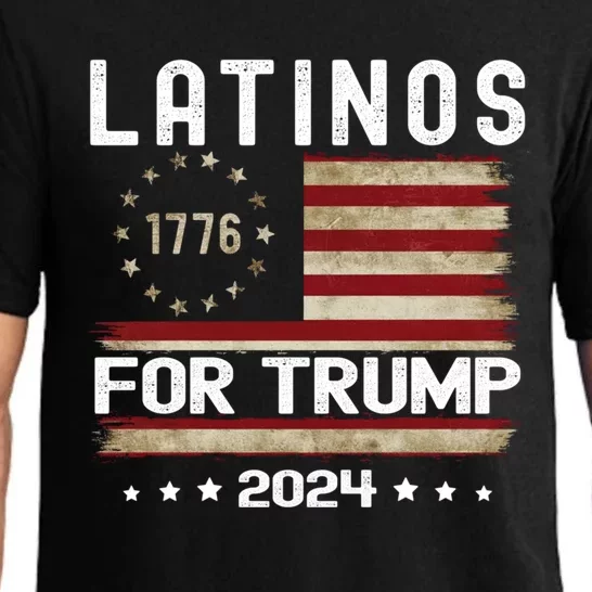 Latinos For Trump 2024 Funny Election Usa Flag Meaningful Gift Pajama Set