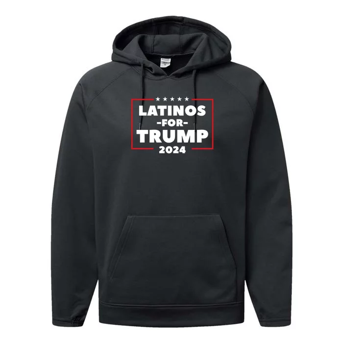 Latinos For Trump 2024 Performance Fleece Hoodie