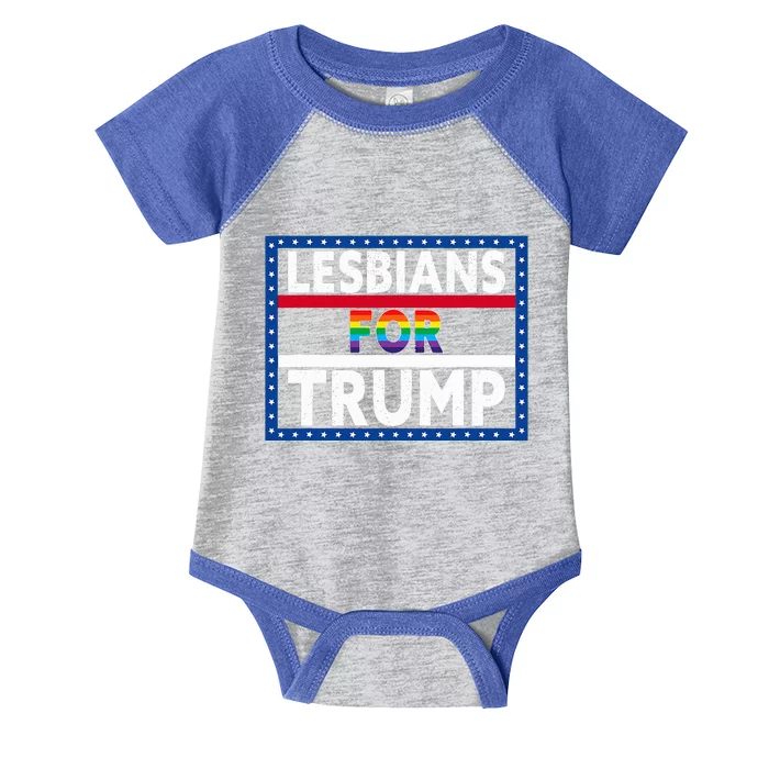 Lesbians For Trump 2024 President Election Vote Trump Infant Baby Jersey Bodysuit