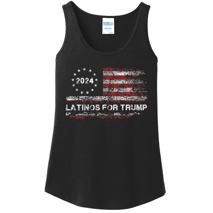 Latinos For Trump 2024 President Election Trump Vance 2024 Ladies Essential Tank