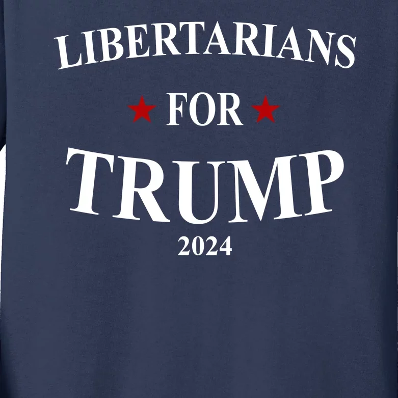 Libertarians For Trump 2024 Kids Long Sleeve Shirt