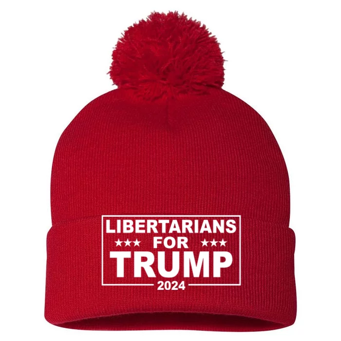 Libertarians For Trump 2024 Political Pom Pom 12in Knit Beanie