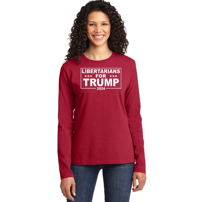 Libertarians For Trump 2024 Political Ladies Long Sleeve Shirt