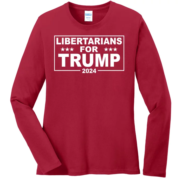 Libertarians For Trump 2024 Political Ladies Long Sleeve Shirt