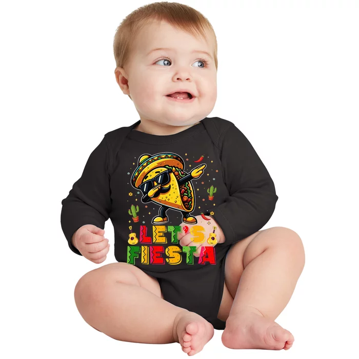 LetS Fiesta Taco Cinco De Mayo Mexican Party Baby Long Sleeve Bodysuit