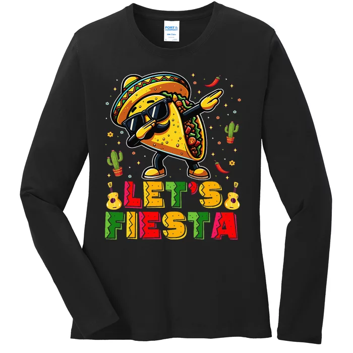 LetS Fiesta Taco Cinco De Mayo Mexican Party Ladies Long Sleeve Shirt