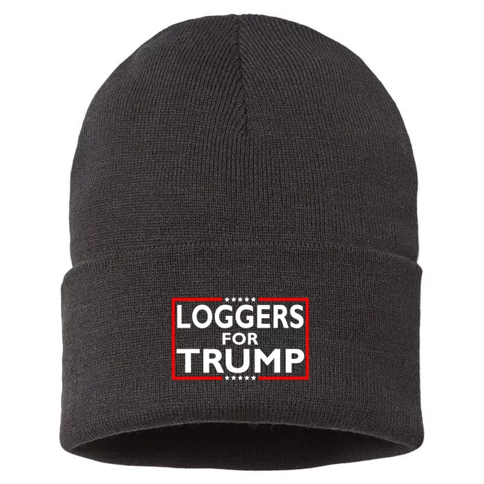 Loggers For Trump President Election 2024 Sustainable Knit Beanie