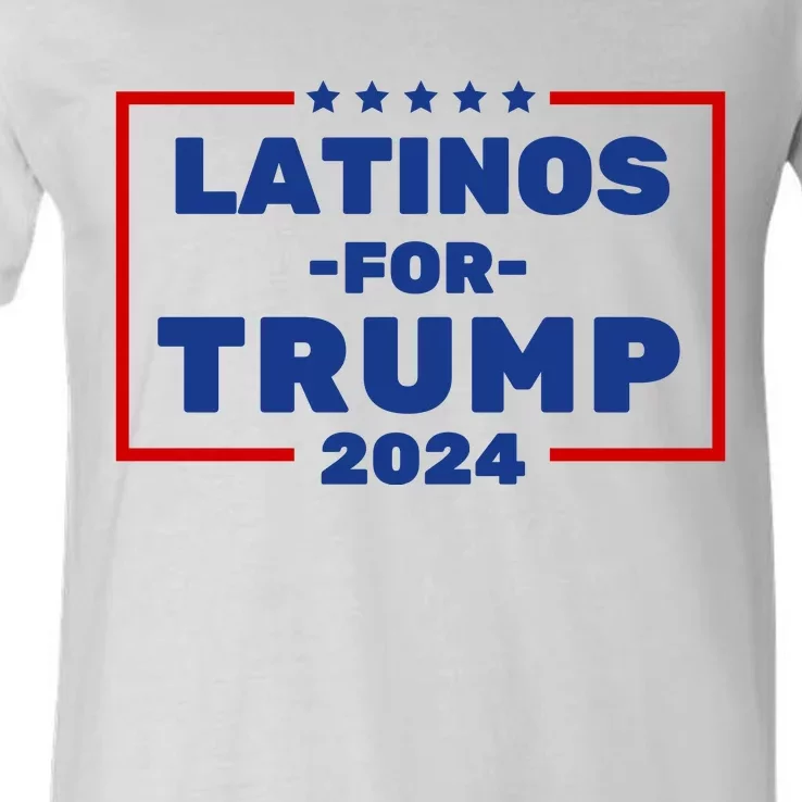 Latinos For Trump 2024 V-Neck T-Shirt