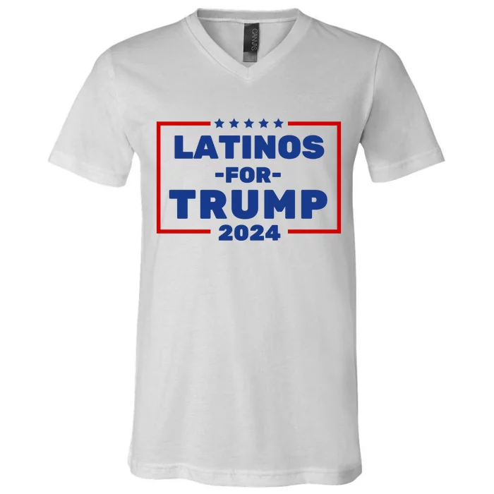 Latinos For Trump 2024 V-Neck T-Shirt