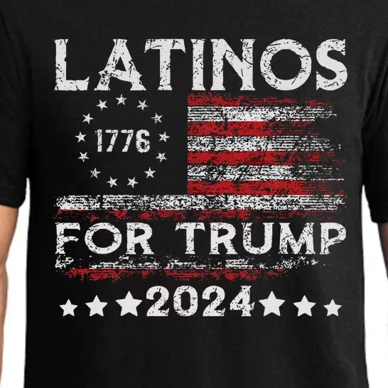 Latinos For Trump 2024 Funny Election Usa Flag Pajama Set