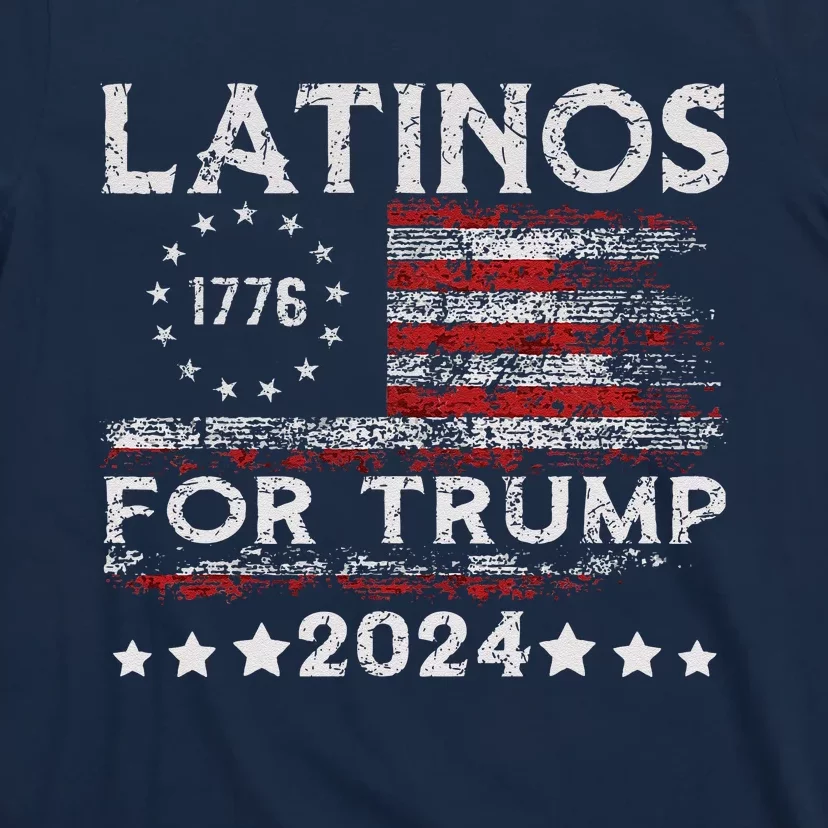 Latinos For Trump 2024 Funny Election Usa Flag T-Shirt