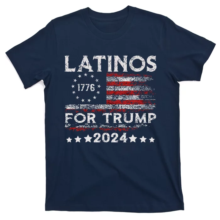 Latinos For Trump 2024 Funny Election Usa Flag T-Shirt