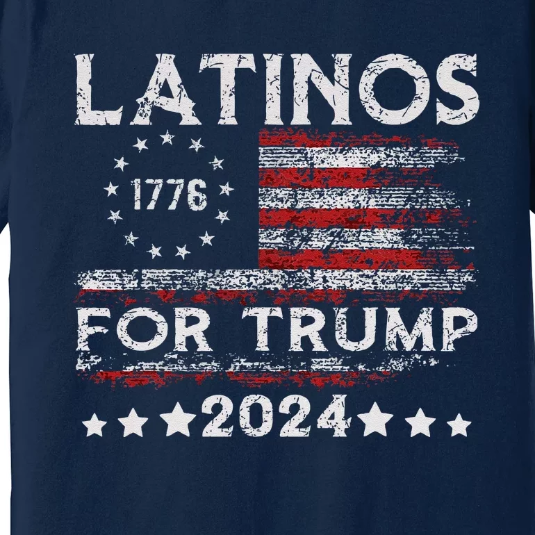 Latinos For Trump 2024 Funny Election Usa Flag Premium T-Shirt