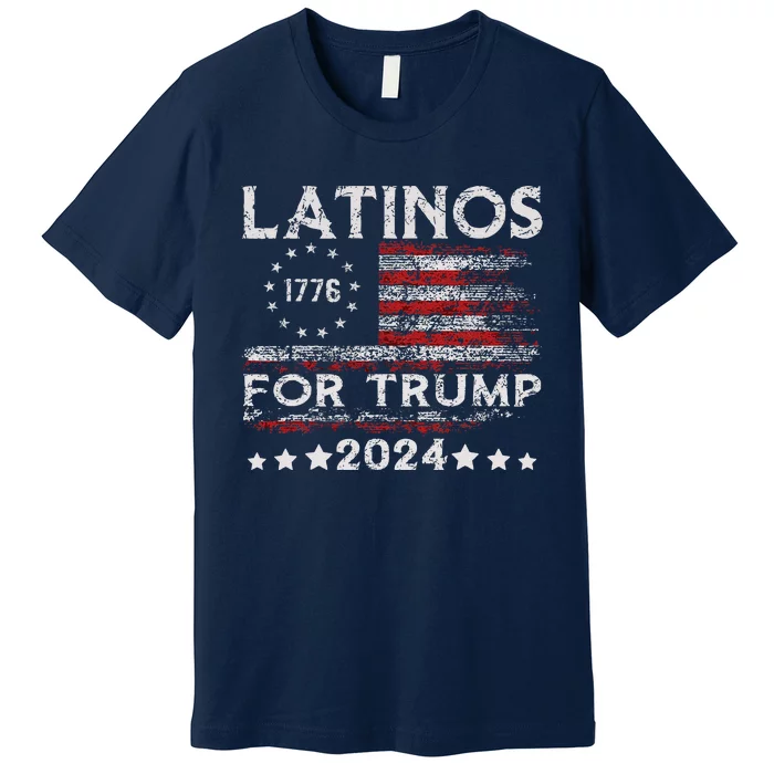 Latinos For Trump 2024 Funny Election Usa Flag Premium T-Shirt