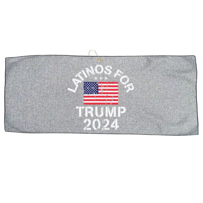 Latinos For Trump 2024 Large Microfiber Waffle Golf Towel