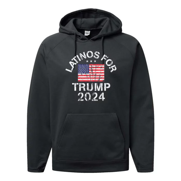 Latinos For Trump 2024 Performance Fleece Hoodie