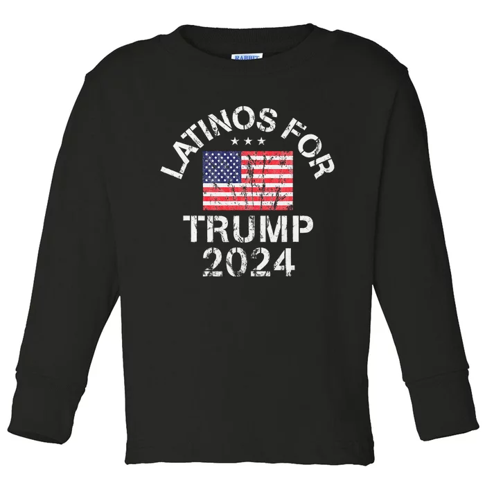 Latinos For Trump 2024 Toddler Long Sleeve Shirt