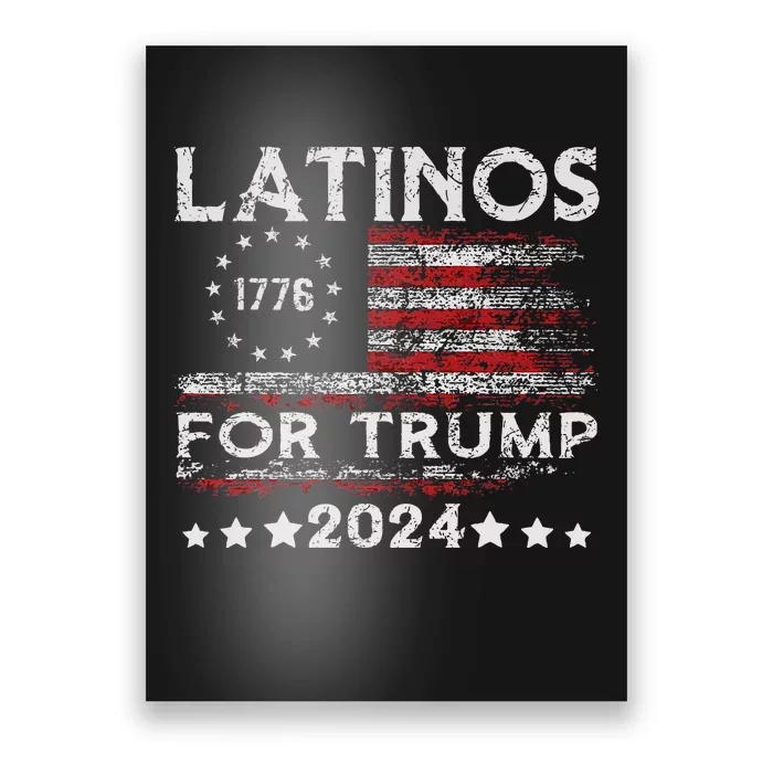 Latinos For Trump 2024 Funny Election Usa Flag Poster